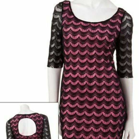 •HP• Candie's Black Lace Bodycon Dress - Picture 6 of 6